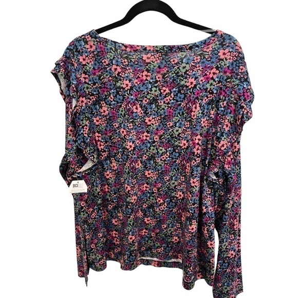 Time & Tru Women's Plus Size Ruffle Long Sleeve Rayon Blend Top Size XXXL 22 NWT - Picture 4 of 5